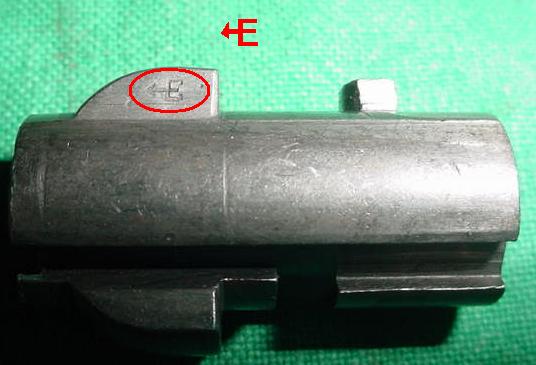 Bolt Head - WESTINGHOUSE E with ARROW - Mosin Nagant Rifles - Click Image to Close